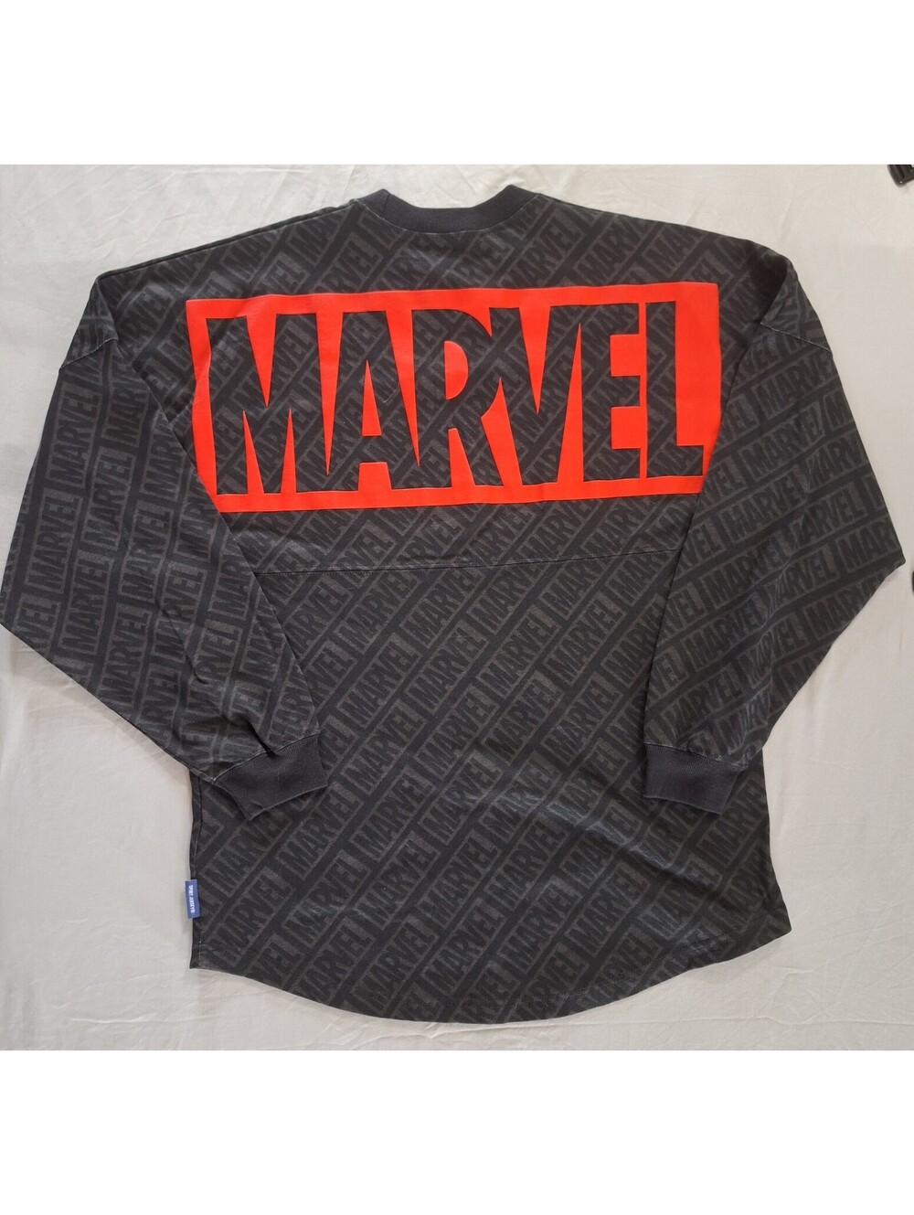 Spirit Jersey Marvel Long Sleeve Shirt All Over Logos Black Grey S Flawless Mint